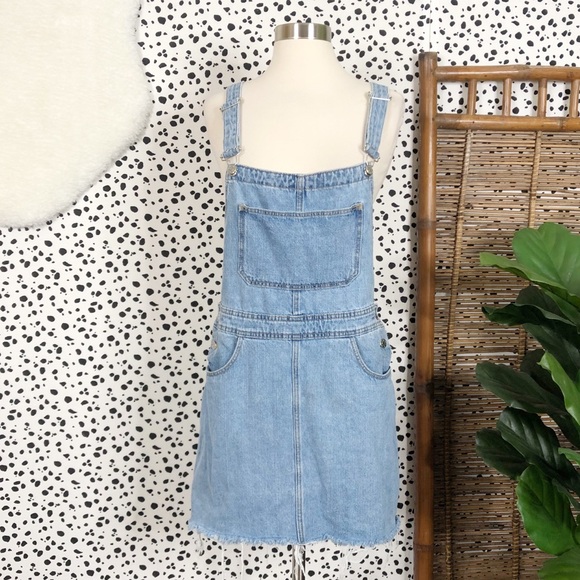 Zara Dresses & Skirts - Zara | Denim Pinafore Overall Jean Dress M